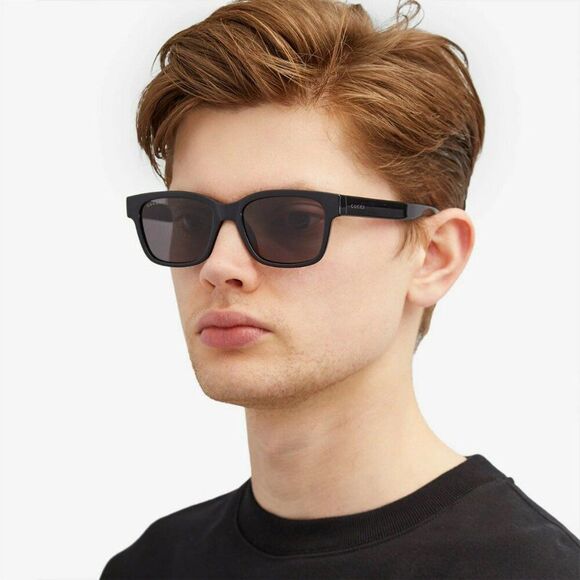 NEW Gucci GG1716S 001 Black Grey Square Unisex Sunglasses